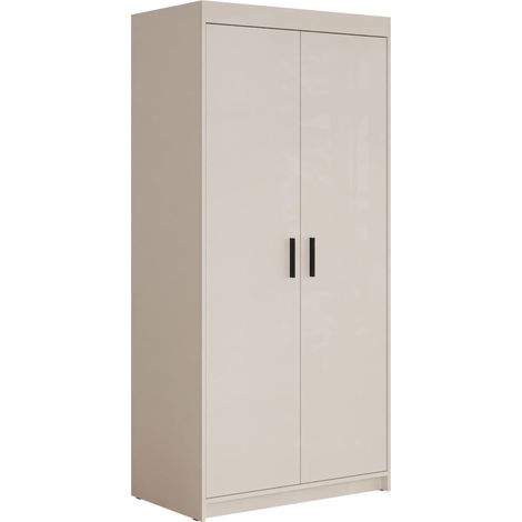 Armoire Novduni 100, Beige, 191x90x53cm, Portes d'armoire: Avec des charnières, Nombre d'étagères: 5