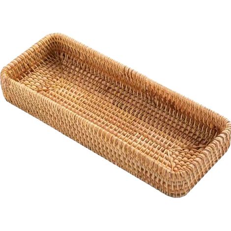 Panier de rangement, matériau en bambou, design polyvalent, Bleu (1/2)