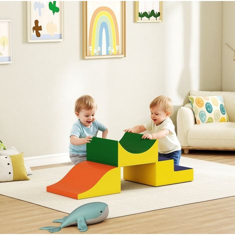 Set de motricidad de 3 piezas para niños pequeños, piel sintética y espuma, amarillo (1/5)