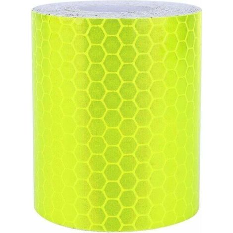 3m Ruban Réfléchissant Jaune Fluorescent Vert, Réfléchissant Bande de Danger Ruban de Marquage d'Avertissement de Sécurité de Véhicule d'urgence (1/4)