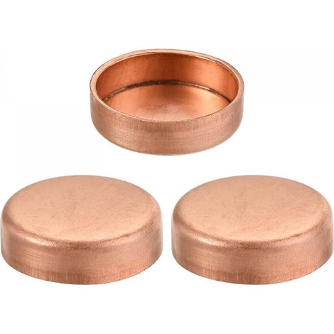 Copper Terminal Cap Pipe Fitting 22mm(7/8") DI 3pcs (1/5)