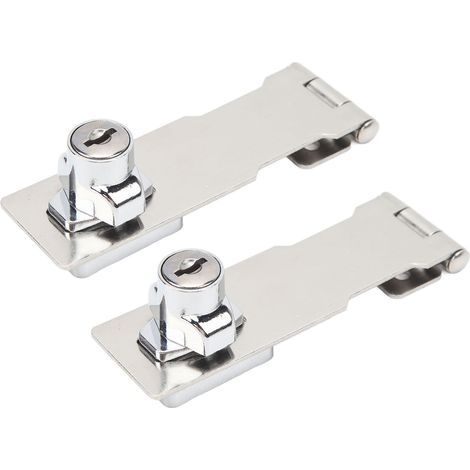 Serrures à loquet à clé en alliage de Zinc, en acier inoxydable 201, bouton rotatif, loquet de sécurité pour portes d'armoires, argent, 2 pièces (1/5)