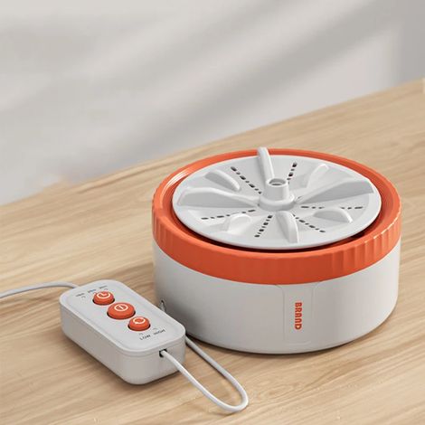 (Orange) Mini machine à laver avec minuterie à trois vitesses et turbine rotative USB (1/5)