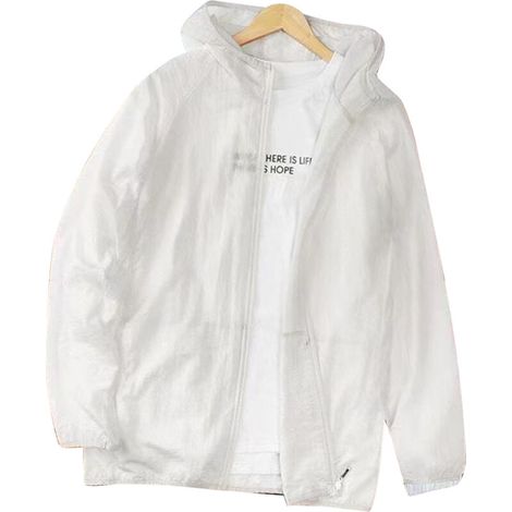 Giacca da uomo leggera e traspirante con protezione solare, maniche lunghe e protezione UV, ideale per la pesca, l'escursionismo e gli sport estivi, colore bianco, taglia 2XL. (1/4)