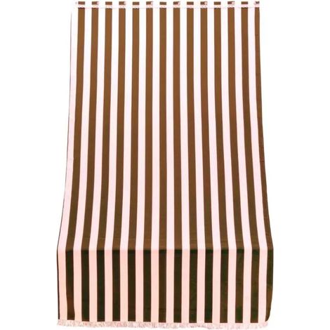 tenda da sole con anelli per porta essenza righe marrone h 250x140 cm