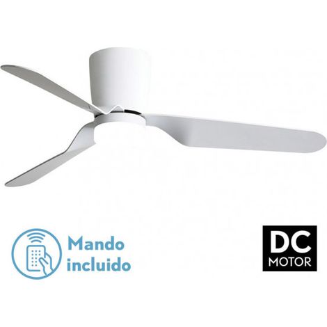 Fabrilamp – Ventilateur de plafond blanc Kochi 18W DC – 3 pales – 5 vitesses – Technologie LED 2350 lumens – 3 températures de lumière (1/7)