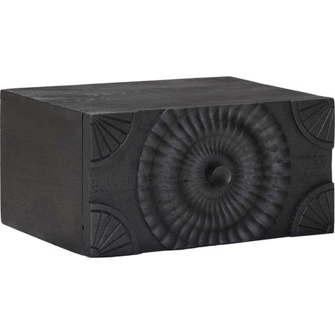 vidaXL Handmade Bedside Cabinet Black 40 x 30 x 20 cm Solid Mango Wood (1/4)