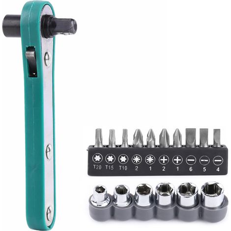 Clé à cliquet 1/4" avec embouts et douilles interchangeables (1/5)