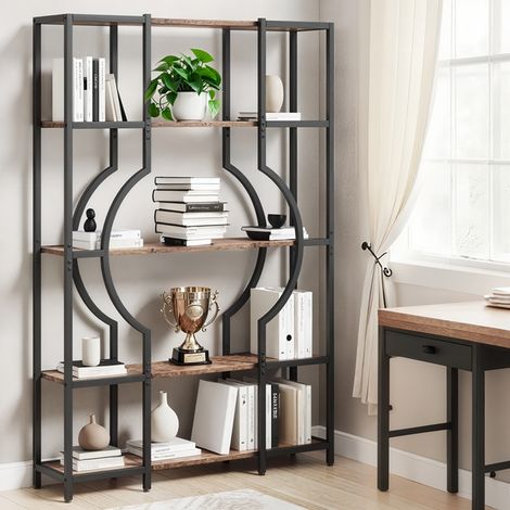 5-stöckiges Bücherregal, hohes Bücherregal mit 12 offenen Fächern, Holzregal, 170 cm