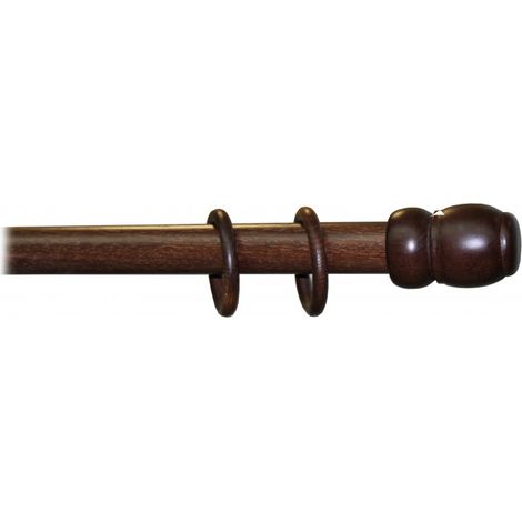 Bastone tenda a tiro legno noce scuro 35 mm lunghezza 300 cm senza supporti