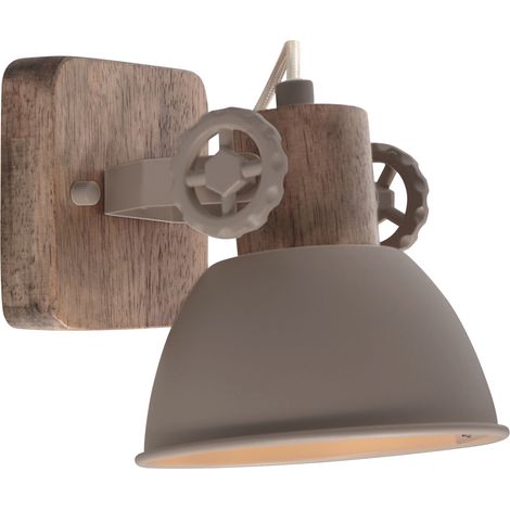 Mexlite - foco - Gearwood - taupe - madera metal - foco de