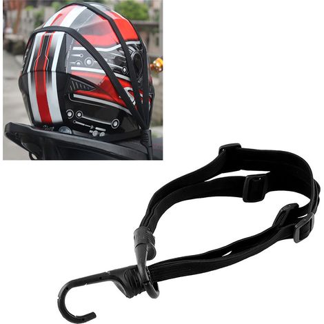 Sangle élastique rétractable pour casque moto, crochet universel à ressort pour bagages vélo et moto (1/5)