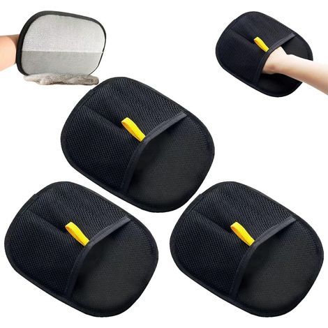 Juego de 3 guantes para eliminar el pelo de mascotas - Silenciosos - Masaje suave - Lavables - (1/5)