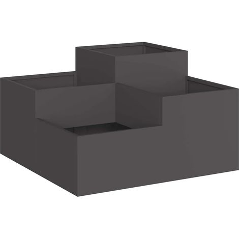 Cache-pot de jardin minimaliste extérieur 80 x 80 x 48 cm en acier noir