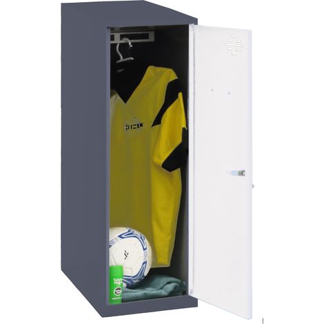 SimonRack Armadietto Spogliatoio Metallico Piccolo, 915x300x500 mm, Armadietto con Chiave, Antracite/Bianco - Simonlocker