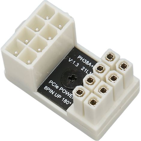 PCIe-Anschluss für Grafikkarte (GPU), weiß, 8-polig, ABS-Gehäuse, dickes Kupfer, 180° drehbar, Typ A. (1/5)