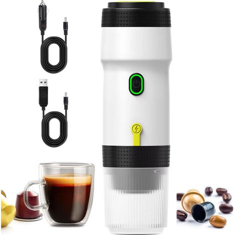 Machine à expresso le bureau 3 en 1, le camping-car, 12 V, compatible avec les capsules et le café moulu, auto-chauffante, pour le camping et portable (1/5)