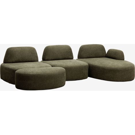 SKLUM Modulares 3-teiliges Ecksofa mit rechter Chaiselongue und gepolstertem Hocker Giorgia (1/5)