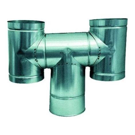 Cheminée coupe-vent en H – Tôle galvanisée – Dimensions 200 mm (20 cm) – Protection contre intempéries – Installation extérieure