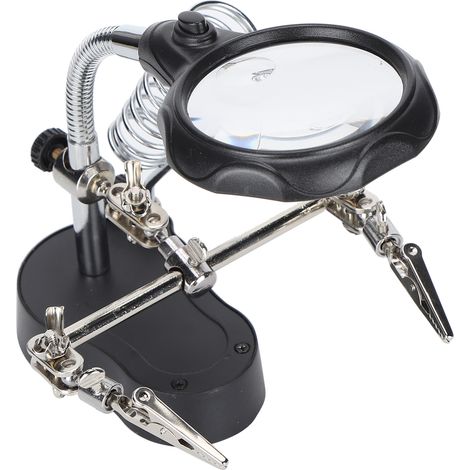 Loupe avec support, lampe loupe, LED, pince auxiliaire, station de soudage (1/5)