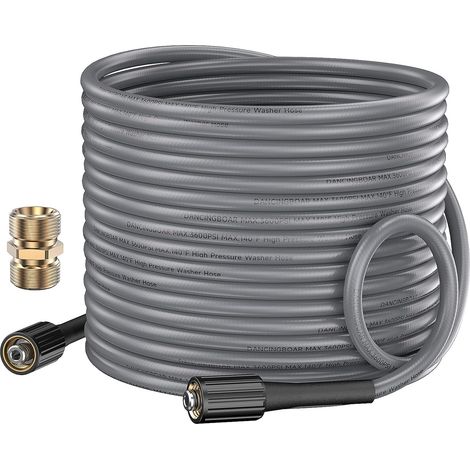 10m Flexible Caoutchouc Tuyau nettoyeur haute pression M22 14mm Coupleur 3600PSI Femelle Filetage M22 14mm Tuyau d'Extension Résistant aux Pliures pour Accessoires Haute Pression (1/5)