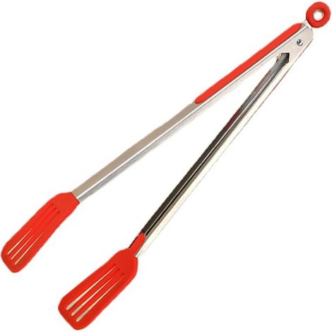 Multifunktionale Grillzange aus Edelstahl und Silikon mit Silikonbeschichtung zum Kochen, Braten, Backen und als Pfannenwender: ideal für die Küche. (3er-Set)