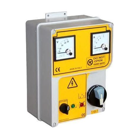 AD-ABS-VA Avviatore Voltmetro Amperometro Elettropompa Trifase Quadro Elettrico  HP 1 KW 0,75