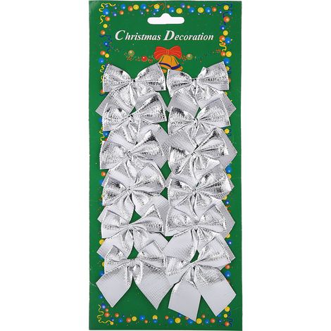 Décor Noël Nœud Papillon - 12 Pièces - Polyester et Tissu Velours - 5 cm - Pour Arbre de Noël Intérieur (1/5)