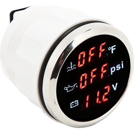 Manomètre numérique 3 en 1 de température d'eau de 52 mm, CC 9 à 32 V, convient aux camping-cars, yachts, navires, voitures et motos. (1/5)