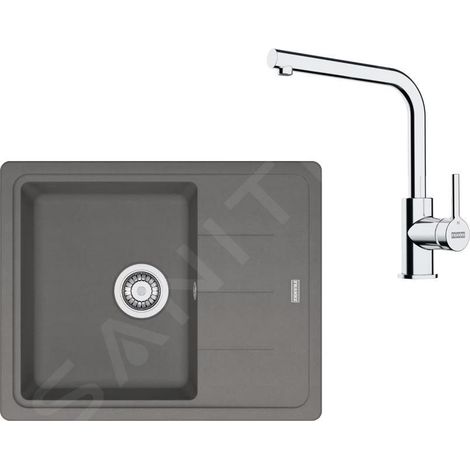 Franke - Set de cuisine G262ŠK, évier en fragranit BFG 611-62 + robinet FS 3230.031, gris pierre/chrome 114.0700.733 (1/4)