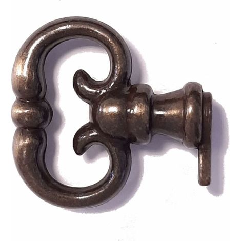 – Clé de meuble anglaise en zamak vieilli – Décoration rustique vintage pour armoires et tiroirs – Finition laiton antique (1/3)