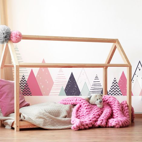 Stickers muraux enfants - Décoration chambre bébé - Autocollant Sticker mural géant enfant montagnes scandinaves VENIKA - 40x65cm (1/5)