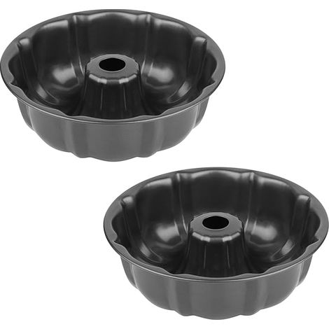 Moule À Gâteau Tube Ronde - Acier Au Carbone - Antiadhésif - 24 Cm De Diamètre Extérieur - 22,5 Cm De Diamètre Intérieur - Hauteur 7,5 Cm - 2 Pièces (1/5)