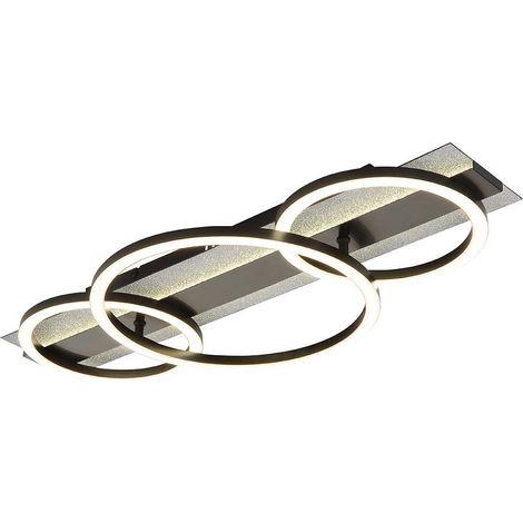 Deckenleuchte Deckenlampe Wohnzimmerlampe schwarz matt LED Backlight Memoryfunktion L 62 cm