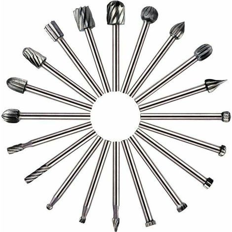 20 pièces d\'outils rotatifs fraise HSS fraise à bois fraise à bois, utilisée pour Dremel/accessoires utilisés pour le travail du bois de bricolage, outil rotatif de gravure (1/5)