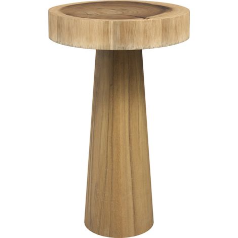 Mesa auxiliar redonda en madera de suar D35 cm - Janah