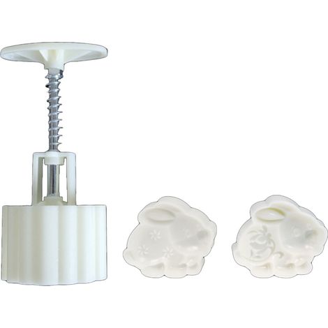 Moule à gâteau de lune en plastique, presse manuelle, 50 g, emporte-pièce lapin, outils de pâtisserie (1/5)