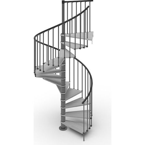 Escalier colimaçon 15 marches - Hauteur à franchir de 3.08m à 3.60m - Ø 1.40m - Structure anthracite et marche béton - PHOLA140/SAMCIM-15
