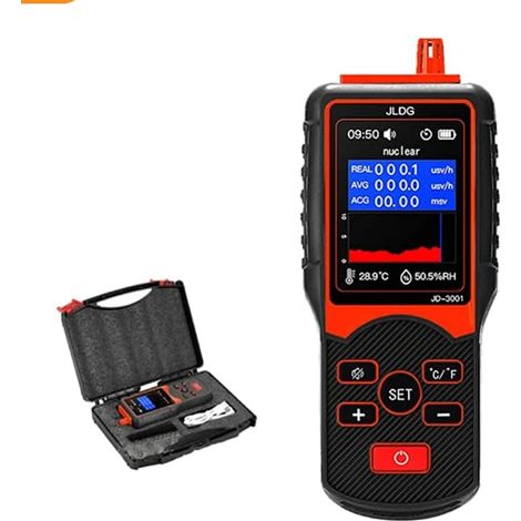 Contatore Geiger, rilevatore portatile di radiazioni nucleari ed elettromagnetiche, misuratore di radioattività con display LCD retroilluminato, portatile per casa e ufficio, batteria integrata (con c