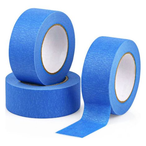 3 rouleaux de ruban de masquage bleu, adapté à la peinture artistique, aux détails automobiles, 20 mètres de long, 24 mm de large (1/4)