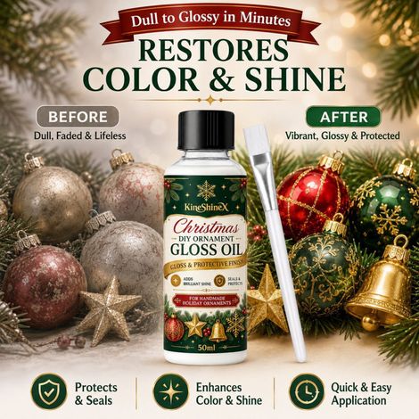 KineShineX Weihnachts-DIY-Dekorationspolitur 50ml, Glanzschutz für Ornamente und handgefertigte Weihnachtskugeln und Schneeflocken (1/5)
