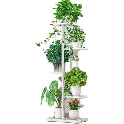 Soporte para plantas, diseño que ahorra espacio, fácil montaje, BLANCO (1/2)