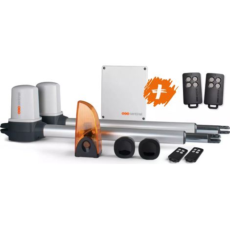 Scs Sentinel – Kit motorisation portail battant 24V – Longueur max 4m – Charge max 400kg – 2 moteurs vérins – 4 télécommandes – Installation facile (1/5)