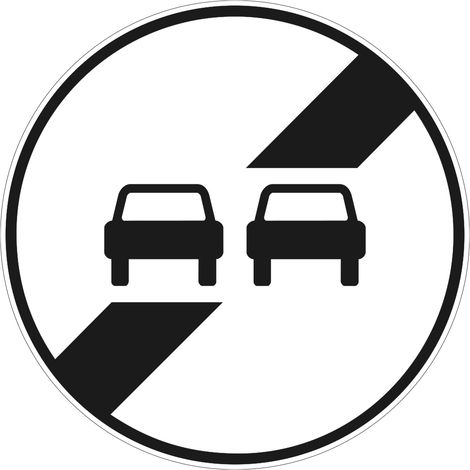 Panneau Fin d'Interdiction de Dépasser Tous les Véhicules à Moteur B34 – 650 mm – Signalisation Ronde Sécurité Routière – Modèle Bretagne – Aluminium Rétro-réfléchissant NF (1/3)