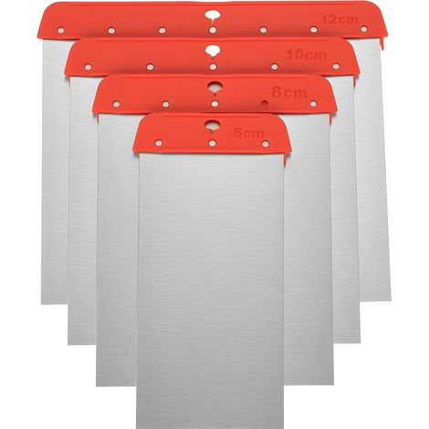 4 Pièces Spatules Japonaises Inox 50-120mm Pour Mastic, Carrosserie, Peinture, Papier Peint. Lot de 4 Largeurs, Prise en Main Facile, Durables. (1/5)