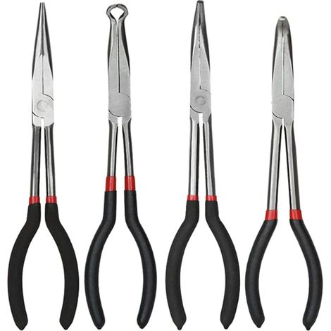 Pinces à Bec Effilé Droites les Pinces à Bec Effilé de 11 Pouces de Long Comprennent des Pinces Droites, à 45 Degrés, à 90 Degrés et de Type O (1/5)