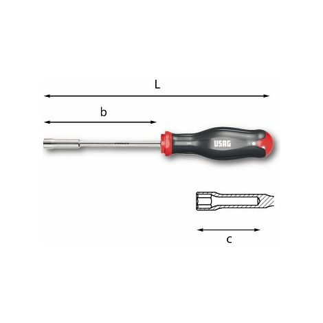USAG 299 GIRAVITE LUNGO CACCIAVITE ESAGONALE CON IMPUGNATURA CHIAVE A BUSSOLA - 13