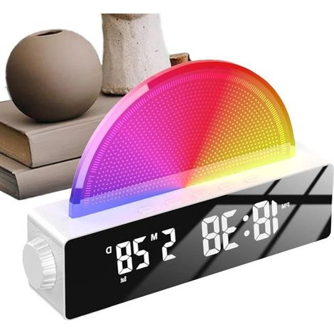Lichtwecker – Natürlicher Wecker – Sanftes Erwachen – Sonnenaufgangssimulation – 10 Farben – Weiß (1/5)