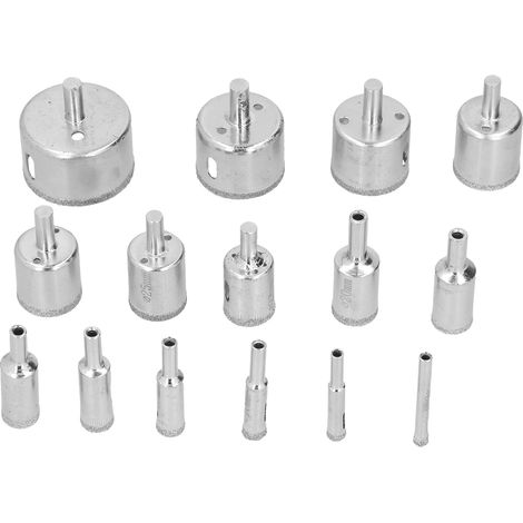 Ensemble de 15 forets diamantés en acier au carbone de qualité industrielle, scie cloche émeri pour céramique