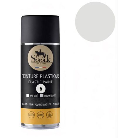 Peinture Plastique haute résistance : intérieur et extérieur SOFOLK - 5-GRIS CLAIR BRILLANT - Aérosol 400ml - PEINTURE AUTO (1/5)